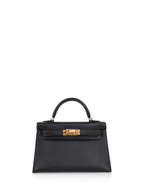 Hermes Mini Kelly 20 Epsom Bag Black