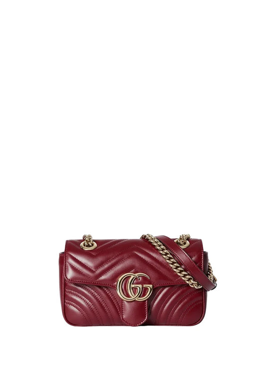 Gucci GG Marmont Mini Shoulder Bag in Rosso Anso Anra