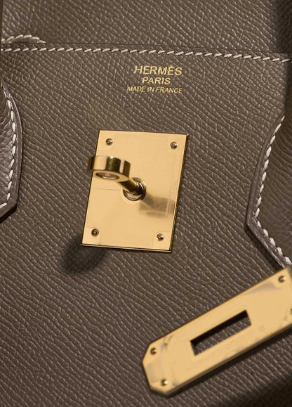 Hermes Birkin 30 Epsom Bag Etoupe Gold Hardware