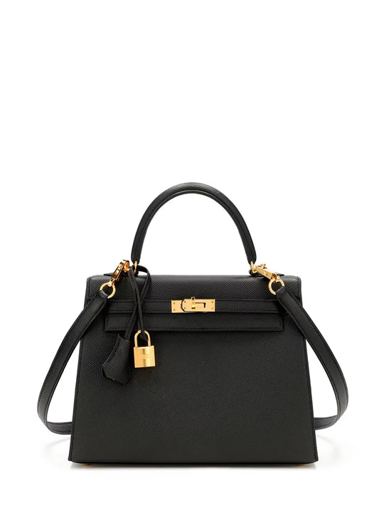 Hermes Kelly 25 Epsom Bag Black Gold Hardware