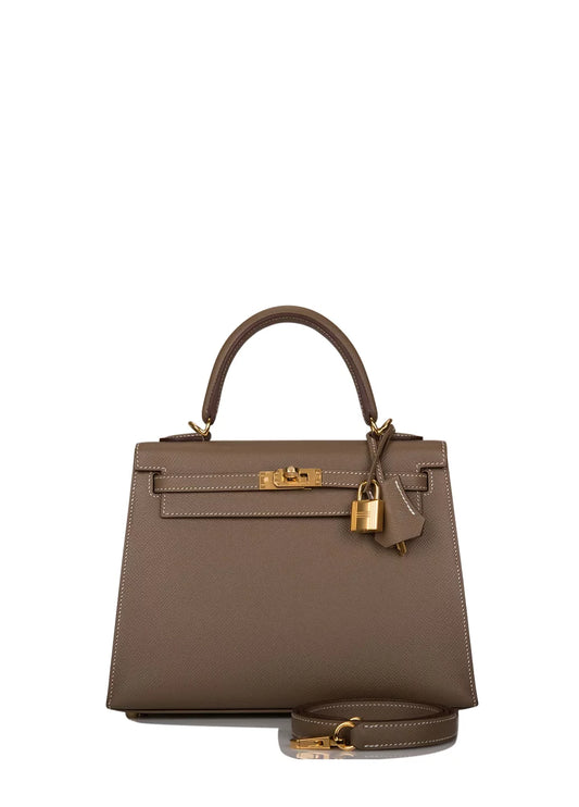 Hermes Kelly 25 Epsom Bag Etoupe