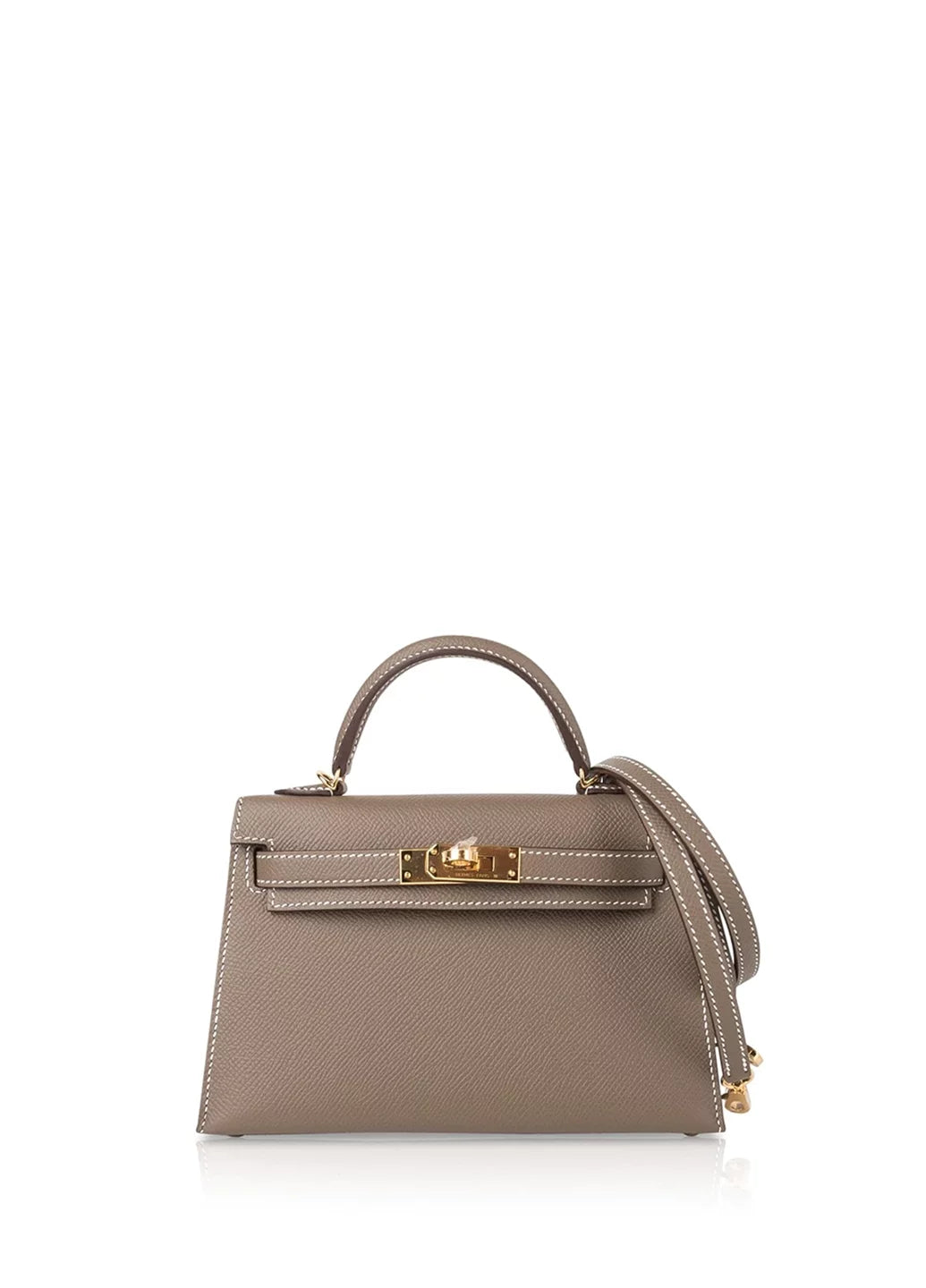 Hermes Mini Kelly 20 Epsom Bag Etoupe