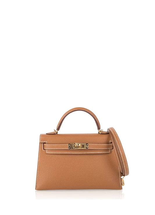 Hermes Mini Kelly 20 Epsom Bag Gold