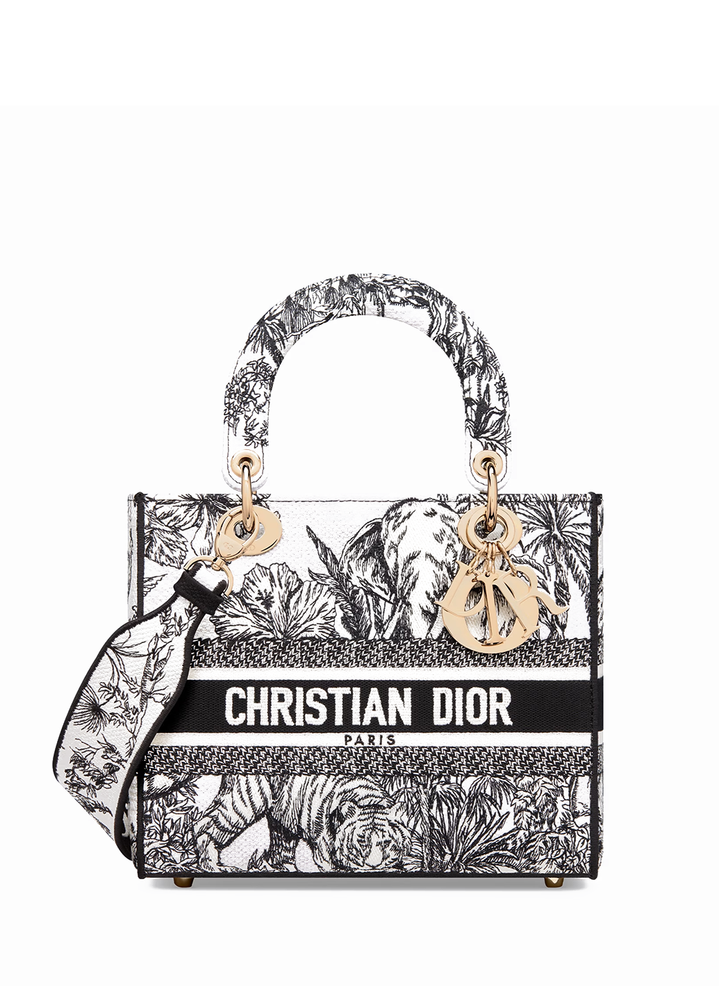 Dior Lady D-Lite Medium Bag White and Black