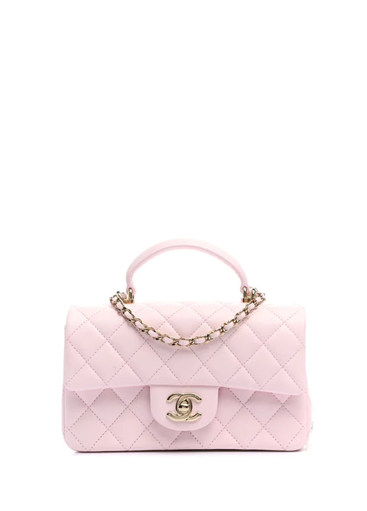 Chanel 22P Mini Top Handle Rectangular Flap Light Pink