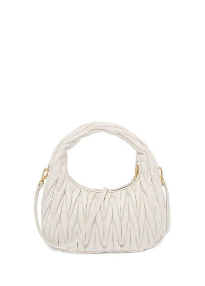 Miu Wander Matteles Small Hobo Bag White